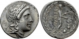 AEOLIS. Myrina. Tetradrachm (Circa 160-143 BC). Stephanophoric type