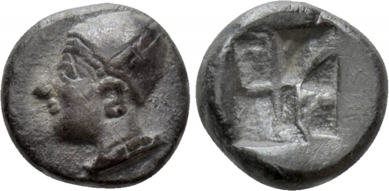 IONIA. Phokaia. Diobol (Circa 521-478 BC). 

Obv: Archaic female head left, we...