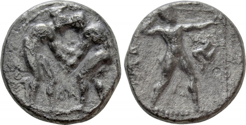 PAMPHYLIA. Aspendos. Stater (Circa 420-370 BC). 

Obv: Two wrestlers grappling...