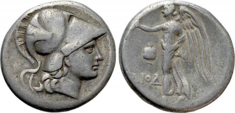 PAMPHYLIA. Side. Tetradrachm (Circa 205-100 BC). Diod-, magistrate. 

Obv: Hel...