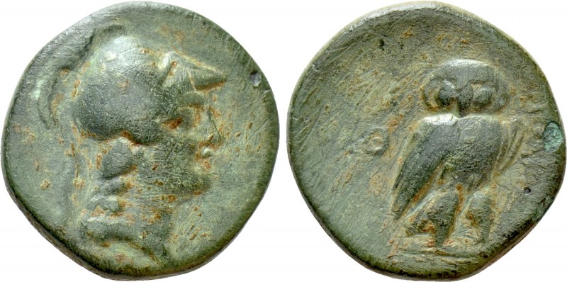 CILICIA. Soloi. Ae (2nd-1st centuries BC). 

Obv: Helmeted head of Athena righ...