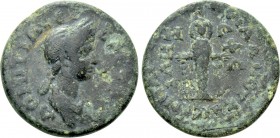 IONIA. Ephesos. Domitia (Augusta, 82-96). Ae. Caesennius Paetus, proconsul. Homonoia issue with Smyrna