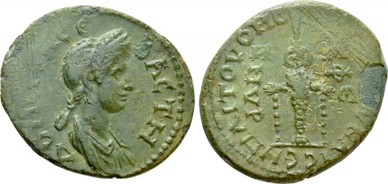 IONIA. Ephesos. Domitia (Augusta, 82-96). Ae. Caesennius Paetus, proconsul. Homo...