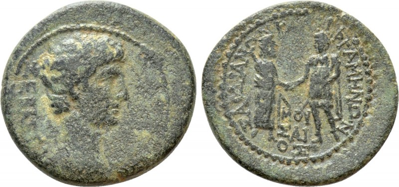 LYDIA. Sardes. Augustus (27 BC-14 AD). Ae. Mousaios, magistrate. Homonoia issue ...