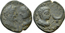 MESOPOTAMIA. Carrhae. Septimius Sever,  with Caracalla (198-217). Ae