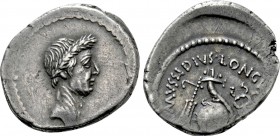 JULIUS CAESAR. Denarius (42 BC). Rome. L. Mussidius Longus, moneyer