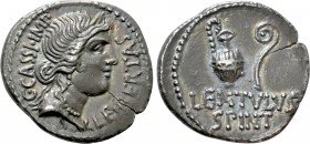 C. CASSIUS LONGINUS (42 BC). Denarius. P. Lentulus Spinther, legate. Military mint, probably Smyrna