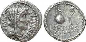 C. CASSIUS LONGINUS (42 BC). Denarius. P. Lentulus Spinther, legate. Military mint, probably Smyrna
