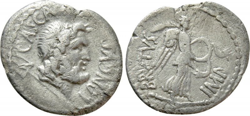 M. JUNIUS BRUTUS. (42 BC). Denarius. P. Servilius Casca Longus, moneyer. 

Obv...