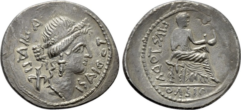 C. CLODIUS C.F. VESTALIS (43 BC). Imitation of Denarius. 

Obv: Bust of Flora ...