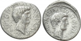 MARK ANTONY and OCTAVIAN. Denarius (41 BC). Military mint travelling with Mark Antony
