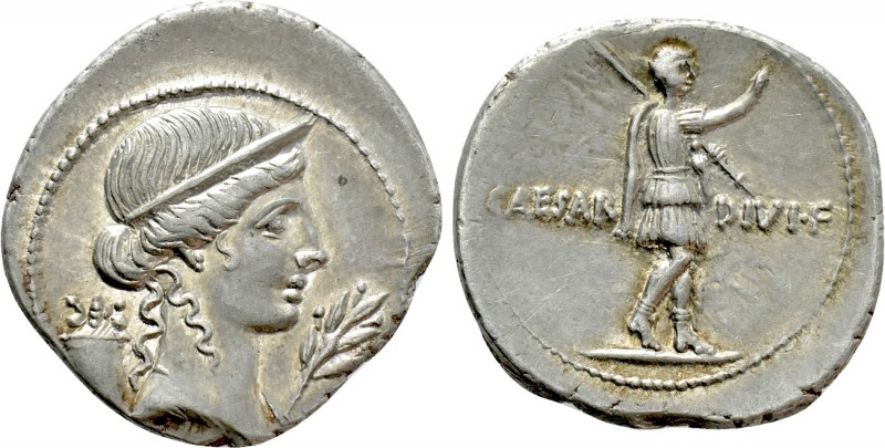 OCTAVIAN (30-29 BC). Denarius. Uncertain Italian mint, possibly Rome.

Obv: Di...