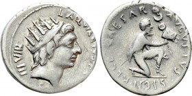 AUGUSTUS (27 BC-14 AD). Denarius. Rome; L. Aquillius Florus, moneyer