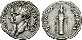 CLAUDIUS with AGRIPPINA II (41-54). Cistophorus. Ephesus