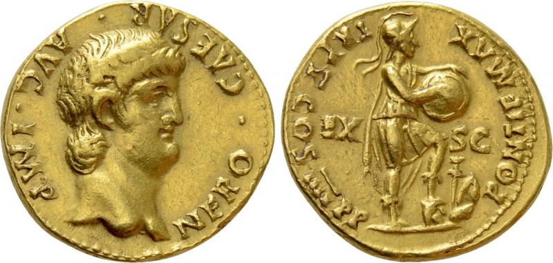 NERO (54-68). Aureus. Rome. 

Obv: NERO CAESAR AVG IMP. 
Bare head right.
Re...