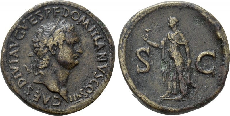 DOMITIAN (Caesar, 69-81). Sestertius. Rome. 

Obv: CAES DIVI AVG VESP F DOMITI...