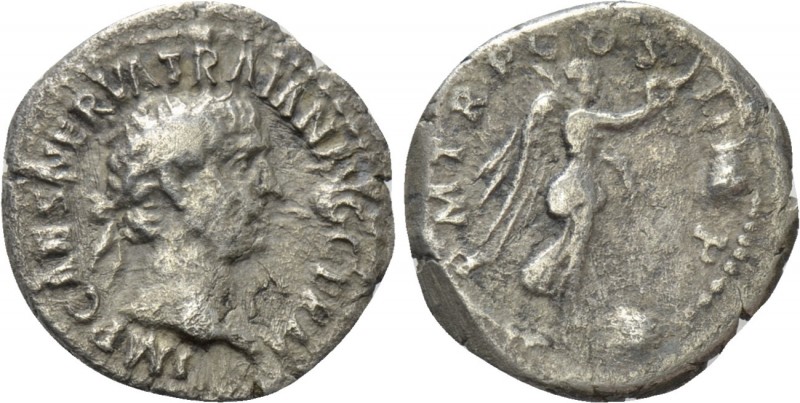 TRAJAN (98-117). Quinarius. Rome. 

Obv: IMP CAES NERVA TRAIAN AVG GERM. 
Lau...