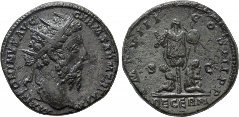 MARCUS AURELIUS (161-180). Dupondius. Rome. 

Obv: M ANTONINVS AVG GERM SARM T...