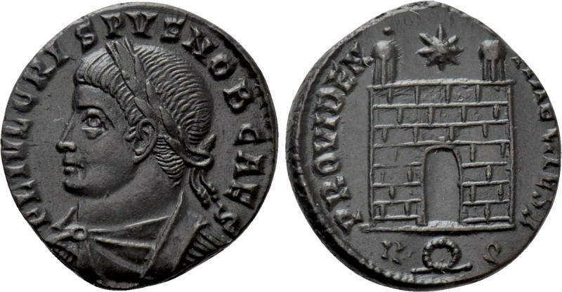 CRISPUS (Caesar, 316-326). Follis. Rome. 

Obv: FL IVL CRISPVS NOB CAES. 
Lau...