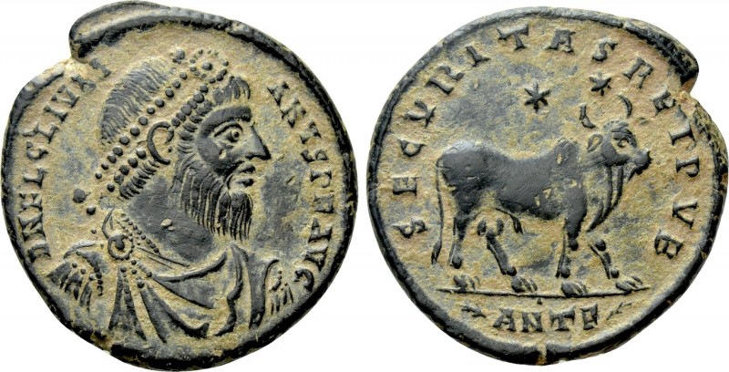 JULIAN II APOSTATA (360-363). Ae. Antioch. 

Obv: D N FL CL IVLIANVS P F AVG. ...