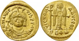 MAURICE TIBERIUS (582-602). GOLD Solidus. Constantinople. Light weight issue of 22 Siliquae
