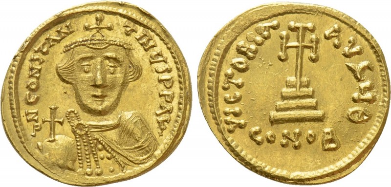 CONSTANS II (641-668). GOLD Solidus. Constantinople. 

Obv: δ N CONSTANTINЧS P...