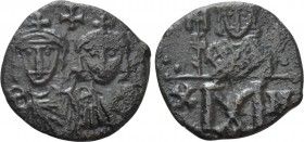 CONSTANTINE V COPRONYMUS with LEO IV and LEO III (741-775). Follis. Constantinople