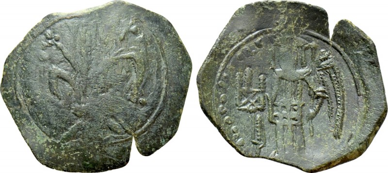 ANDRONICUS II PALAEOLOGUS (1282-1328). Trachy. Constantinople. 

Obv: Large fl...