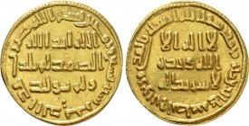 ISLAMIC. Umayyad Caliphate. Time of al-Walid I (AH 86-96 / 705-715 AD). GOLD Dinar. Dimashq (Damascus). Dated AH 89 (708 AD)
