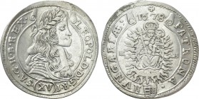 AUSTRIA. Holy Roman Empire. Habsburg. Leopold I (Emperor, 1658-1705). 15 Kreuzer (1678 KB). Kremnitz