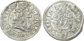 AUSTRIA. Holy Roman Empire. Habsburg. Leopold I (Emperor, 1658-1705). 15 Kreuzer (1678 KB). Kremnitz