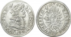 AUSTRIA. Holy Roman Empire. Habsburg. Leopold I (Emperor, 1658-1705). 15 Kreuzer (1680 KB). Kremnitz