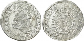 AUSTRIA. Holy Roman Empire. Habsburg. Leopold I (Emperor, 1658-1705). 15 Kreuzer (1687 KB). Kremnitz