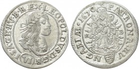 AUSTRIA. Holy Roman Empire. Habsburg. Leopold I (Emperor, 1658-1705). 6 Kreuzer (1670 KB). Kremnitz