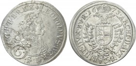 AUSTRIA. Holy Roman Empire. Habsburg. Leopold I (Emperor, 1658-1705). 6 Kreuzer (1673). Sankt Veit