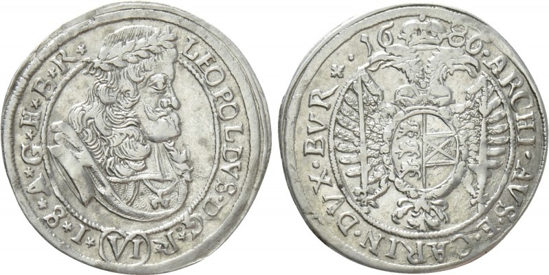 AUSTRIA. Holy Roman Empire. Habsburg. Leopold I (Emperor, 1658-1705). 6 Kreuzer ...