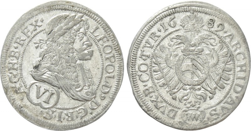 AUSTRIA. Holy Roman Empire. Habsburg. Leopold I (Emperor, 1658-1705). 6 Kreuzer ...