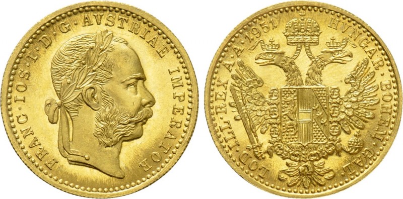 AUSTRIA. Franz Joseph I (1848-1916). GOLD Dukat (1951). Wien (Vienna). Restrike ...