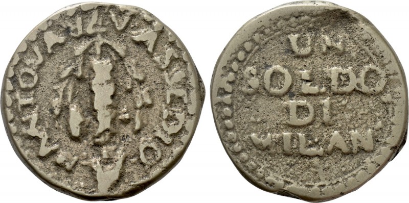 ITALY. Mantua. Cu Soldo. Milan (Dated dated Year 7 of the French Republic = 1799...