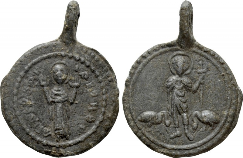 BYZANTINE EMPIRE. Amulett. Lead. 

Obv: St Martin standíng between two geese....