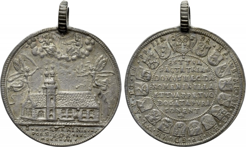 GERMANY. Regensburg. AR Medal (1627). Commemorating the laying of the foundation...