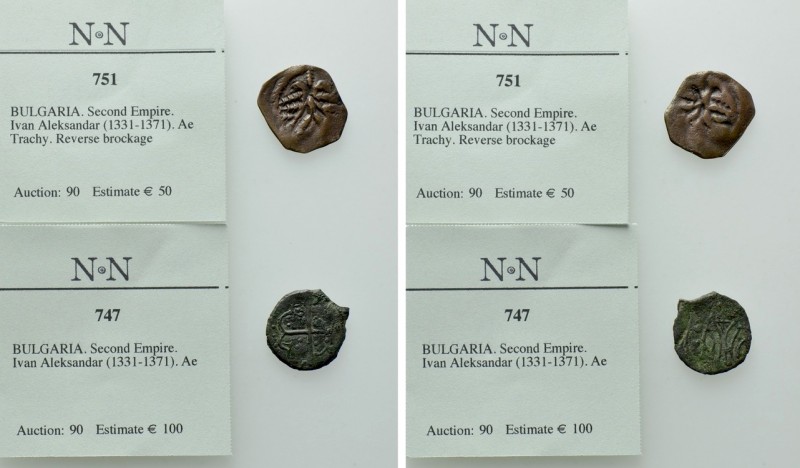 2 Medieval coins; Bulgaria. 

Obv: .
Rev: .

. 

Condition: See picture....