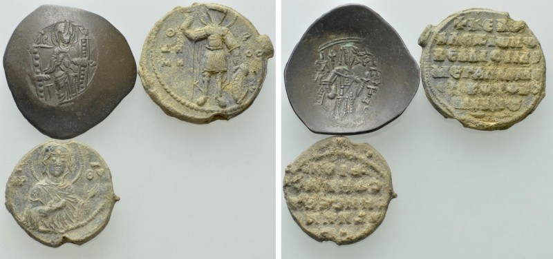 3 Byzantine Seals and Coins. 

Obv: .
Rev: .

. 

Condition: See picture....