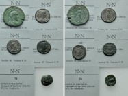 5 Roman and Greek Coins; Licinius I and Helena