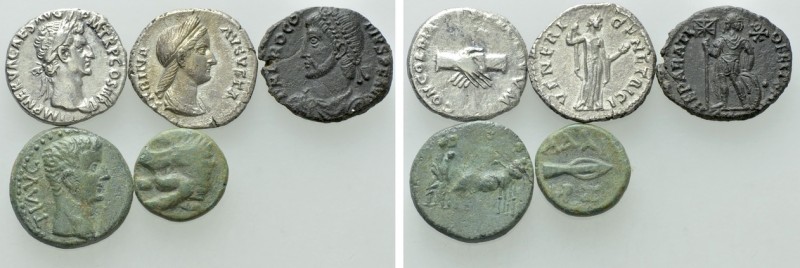 5 Roman and Greek Coins; Procopius, Nerva; Adaios etc. 

Obv: .
Rev: .

. ...