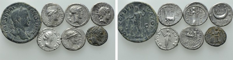 7 Roman Coins. 

Obv: .
Rev: .

. 

Condition: See picture.

Weight: g....