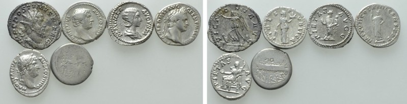 6 Roman Denarii; Plautilla, Hadrian etc.

Obv: .
Rev: .

.

Condition: Se...