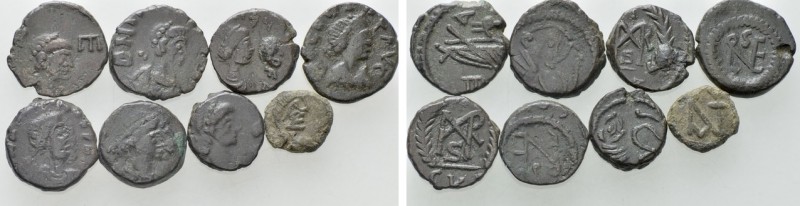 8 Late Roman Minimi; Marcianus, Leo etc. 

Obv: .
Rev: .

. 

Condition: ...