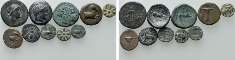 10 Greek Coins. 

Obv: .
Rev: .

. 

Condition: See picture.

Weight: g...