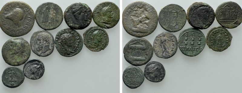 10 Roman Provincial Coins; Corinth, Caesar etc. 

Obv: .
Rev: .

. 

Cond...